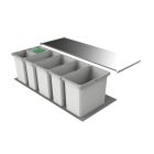 Abfallsorter Cox Box 2T/1200-6 mit sechsfach Trennung inkl. Biodeckel für 120 cm Schrankbreite / Abfalleimer / Abfallsammler / Mülleimer