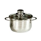 Karl Krüger 2314GL Mini Fleischtopf SATURN aus Edelstahl mit Glasdeckel 14 cm, Inhalt 1,6 Liter / Kochtopf
