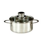 Karl Krüger 2214GL Mini Bratentopf SATURN aus Edelstahl mit Glasdeckel 14 cm, Inhalt 0,75 Liter / Kochtopf