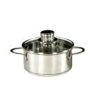 Karl Krüger 2212GL Mini Bratentopf SATURN aus Edelstahl mit Glasdeckel 12 cm, Inhalt 0,5 Liter / Kochtopf