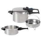5tlg. Set - XL Schnellkochtopf PRAKTIKA PLUS induktionsfähig / ELO / Topfset / Kochtopfset / Schnellkochtopfset
