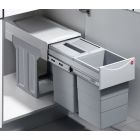 HAILO 3666821 Abfallsorter 30 (2x15) Liter TANDEM ab 30 cm Schrankbreite, hellgrau