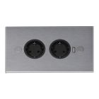 THEBO Steckdosenelement ST 3007/200/2 USB aus Edelstahl / Mehrfachsteckdose