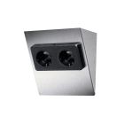 THEBO Type ST/2 889 Edelstahl 2-fach Stekdosenelement / Steckdosenelement / Steckdose / Winkelsteckdose