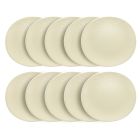 10er SET CreaTable - TRATTORIA - Steakteller RIMINI 28 cm -Cremeweiß- aus Porzellan