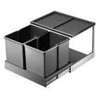 WESCO 757 311-11 Abfallsorter 30 (2x15) Liter DOUBLE SHORTY inkl. Mitnehmer ab 50 cm Schrankbreite