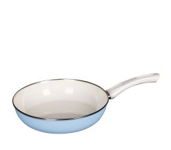 RIESS 0057-032 RIESS Emaille Ceramicglas Pfanne Nouvelle 28 cm, Blue / Bratpfanne