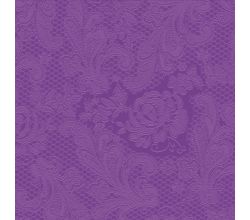 Servietten Lace embossed purple 33 x 33 cm ppd 007252