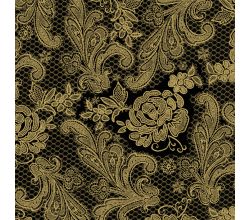 Servietten Lace Royal embossed black gold 33 x 33 cm ppd 007661