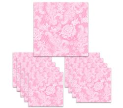 150 Servietten Lace Royal embossed pastel pink white 33 x 33 cm ppd 007880