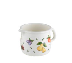 RIESS 0094-068 Schnabeltopf 12 cm, 1 L, Emaille, FRUIT GARDEN / Milchtopf