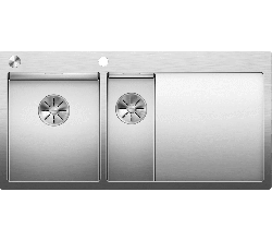 BLANCO Spüle CLARON 6 S-IF Becken links Edelstahl mit InFino®-Ventil (PushControl) / Edelstahlbecken