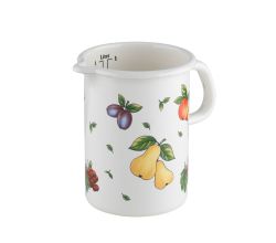 RIESS 0338-068 Küchenmaß 10 cm, 1 L, Emaille, FRUIT GARDEN / Messbecher
