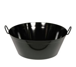 RIESS 0375-022 Schmalzpfanne tief 45 cm, H 18,9 cm, Emaille, schwarz