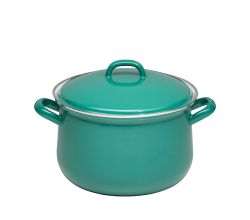 RIESS 0608-111 Fleischtopf mit Deckel 20 cm, 3,5 L, Emaille, Nature Green - Dark