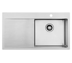 Lavabo KUBUS 900 R soft Edelstahlspüle mit Becken rechts / Ausschnittmaße: 880 x 480 / Spüle / Lavabo / Designspüle