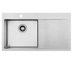 LAVABO KUBUS 900 L soft Edelstahlspüle mit Becken links / Ausschnittmaße: 880 x 480 / Spüle / Lavabo / Designspüle