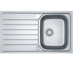 FRANKE Spüle SPARK SKL 611-86 (50) aus Edelstahl Leinen mit Drehexcenter / Edelstahlspüle / Auflagespüle