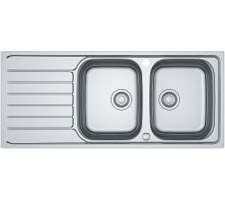 FRANKE Spüle SPARK SKX 621 aus Edelstahl mit Drehexcenter / Edelstahlspüle / Doppelbecken