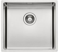 CORNO Basso 5 Edelstahl Spüle mit Flachrand / ab 60 cm Schrankbreite / Einbauspüle Einzelbecken