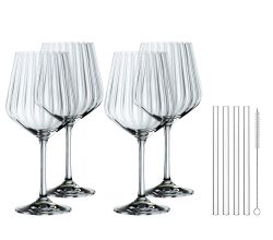 NACHTMANN 103143 TASTES GOOD Gin & Tonic Gläser 4er Set und Glastrinkhalme