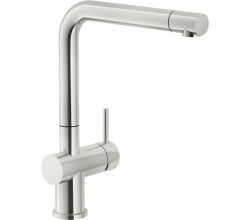 KeraDomo Fensterarmatur LIVE in EDELSTAHLFINISH mit Festauslauf / Systemceram