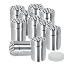 10er SET METALTEX Gewürzdose Inox mit satinierter Oberfläche / Streudose