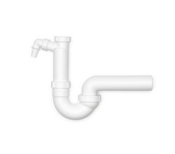Kugelgelenksiphon - 3 / 1  1/2 Zoll x Ø 50 mm Spülen-Ablaufverbindung / Siphon / Geruchsverschluss