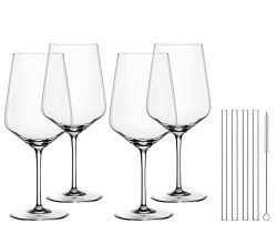 NACHTMANN 105438 TASTES GOOD Cocktail/Spritz Gläser 4er Set und Glastrinkhalme