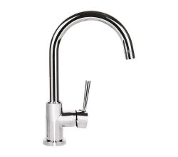 NIEDERDRUCK Küchenarmatur mit gebogenem Auslauf, chrom