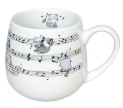 KÖNITZ Kuschelbecher LOVELY CATS - Musical - 400 ml aus Porzellan / Motivtasse