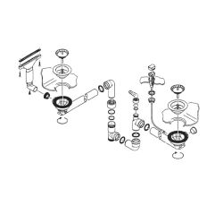 Ablaufgarnitur für FRANKE COMPACT FRADURA CPD 654 Spüle / Ventil / Ersatzteil