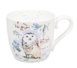 KÖNITZ 1120572782 Becher WINTER ANIMALS - Owl - 450 ml aus Bone China Porzellan Design / Victoria Lowe