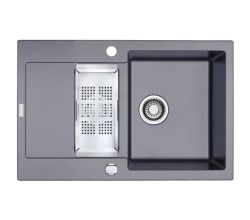 Franke Spüle Maris MRG 651-78 inkl. Abtropfbecken und Drehexcenter / Ausschnittmaß 760 x 480 mm / Granitspüle / Auflagespüle / Einbauspüle