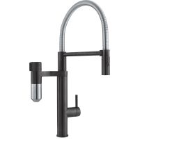 FRANKE 120.0551.242 Armatur VITAL Caps. 2in1, SEMI PRO Brause, Black Matt/ Edelstahl-Optik / Filter-Armatur