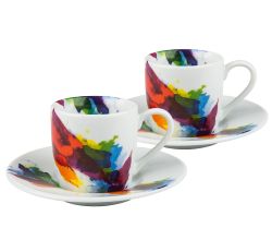 KÖNITZ 2er Geschenkset Espresso 85 ml - On Colour - FLOW aus Porzellan / Designbecher