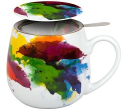 Könitz Becher mit Sieb und Deckel 420 ml Tea for you - On Colour - FLOW / Teebecher