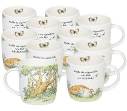 10er SET KÖNITZ Becher - Weisst du eigentlich wie lieb ich die habe - 400 ml aus Porzellan
