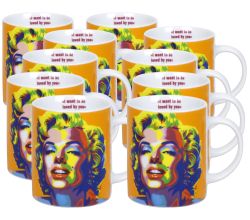 10er SET KÖNITZ 1110022982 Becher Heroes - Homage to MARILYN MONROE 300 ml aus Porzellan
