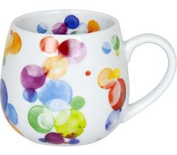 KÖNITZ 1111432263 Kuschelbecher 400 ml Colourful Cast - Bubbles, Porzellan / Becher bunt