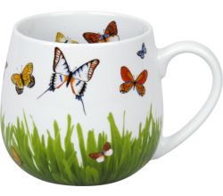 KÖNITZ 1111432277 Kuschelbecher 400 ml Schmetterlingswiese, Porzellan / Becher Schmetterlinge