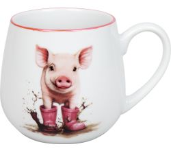 KÖNITZ 1111432960 Kuschelbecher 400 ml Tapsiges Schweinchen, Porzellan