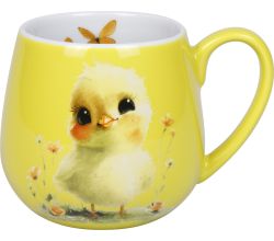 KÖNITZ 1111433014 Könitz Kuschelbecher Spring Animals - Küken, 400 ml, Porzellan / Becher