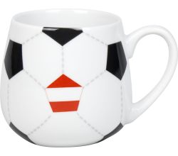 KÖNITZ 1111433032 Könitz Kuschelbecher Fußball Österreich, 400 ml, Porzellan / Becher
