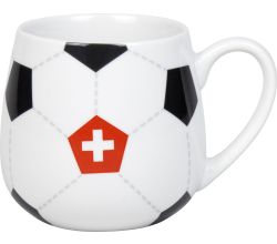 KÖNITZ 1111433033 Könitz Kuschelbecher Fußball Schweiz, 400 ml, Porzellan / Becher