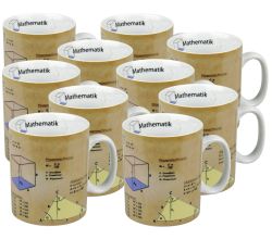 10er SET KÖNITZ 1113301063 Wissensbecher MATHEMATIK 490 ml aus Porzellan / Motivbecher
