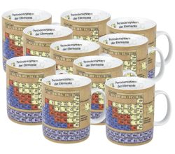 10er SET KÖNITZ 1113301064 Wissensbecher CHEMIE 490 ml aus Porzellan / Motivbecher
