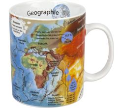 KÖNITZ 1113301978 Wissensbecher GEOGRAPHIE 490 ml aus Porzellan / Motivbecher