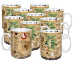 10er SET KÖNITZ 1113302637 Wissensbecher KAFFEEWISSEN 490 ml aus Porzellan / Motivbecher