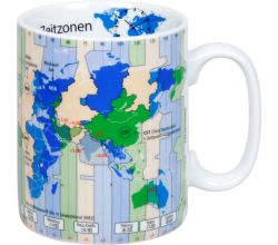 KÖNITZ 1113302990 Wissensbecher ZEITZONEN 460 ml aus Porzellan / Motivbecher